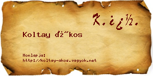 Koltay Ákos névjegykártya